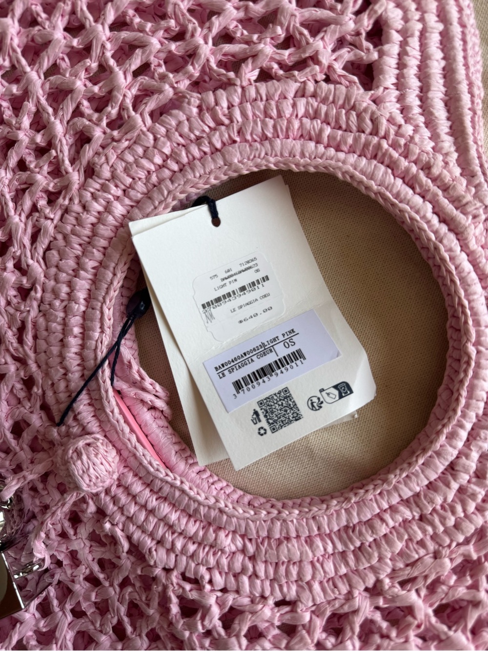 NWT Jacquemus Pink Heart Crochet Shoulder Bag - Picture 2 of 3